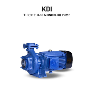 Kirloskar Mono Block Centrifugal Pump 7.5KW/10HP Model KDI-1040+,  inlet/Outlet  80mm/65mm , EL. Motor  - 3Phase -415 V / 3000rpm , Body& Impeller :Cast Iron , Shaft : SS, Sealing: Mechanical Seal