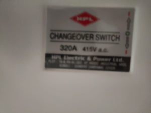 HPL 320 AMP Changeover Switch- Off Load Side Handle in Enclosure - 320A -4 Pole-415V-COS4FP320