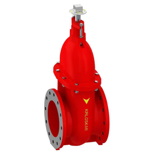 Kirloskar  Cast Iron ISI Sluice Valve PN1.6  , C.I. DF,  Flanged FF ,IS 1538 Tbl 4&6 , Cast Iron  Body & Wedge ,Shaft :-SS410 ,Body & Wedge Seat :Bronze, Hand Wheel Operation