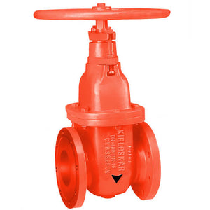 Kirloskar Cast Iron ISI 14846 Sluice Valve PN1.6, Double  Flanged FF, IS 1538 Tbl 4&6 , Body :Cast Iron , Wedge : Cast Iron ,Shaft :-SS410 ,Body& Wedge Seat :Bronze, Hand Wheel Operation