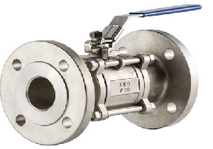 Kirloskar CS 3 Pc Full Bore  Ball Valve Flanged 150# ,Body:WCB,Ball &Shaft :- SS304 ,Seat Ring :-PTFE, Hand Lever Operated - Valvesekart