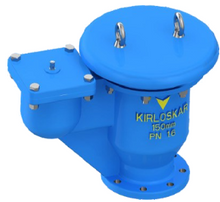 Load image into Gallery viewer, Kirloskar Kinitic Air Valve Double Orifice Flanged  IS14845 DK Type,PN16,Body &amp; Cowl :Cast Iron,Balls :- Wood Seat Ring :-Nat Rubber - Valvesekart