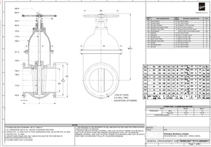 Kirloskar 10"inch/250mm Cast Iron ISI 14846 Sluice Valve PN1.6,Double  Flanged FF, IS 1538 Tbl 4&6 , Cast Iron BODY ,Cast Iron WEDGE ,Shaft :-SS410 ,Seat :Bronze, Wedge Ring :Bronze, Hand Wheel Operation