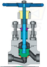 Load image into Gallery viewer, L&amp;T MakeForge(Std.Bore)  GLOBE(IBR) Valve ,BS5352,Cat No. 58208/IBR,800# Socket Weld, A105 BODY ,CA15 Plug Disc ,Shaft SS410 ,insitu Seat :13% Cr.,Disc Facing :HF(Stelited 6) - Valvesekart